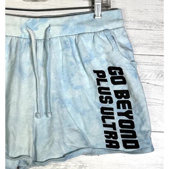 Hot Topic My Hero Academia Blue Tie Dye Sweat Shorts Cotton Women XL Drawstring - Picture 2 of 5